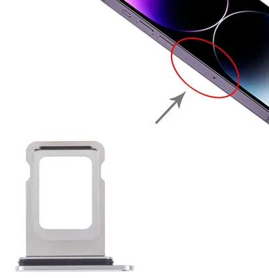 Immagine prodotto di Adattatore del supporto della scheda SIM + vassoio della scheda per Apple iPhone 14 Pro parte di ricambio argento
