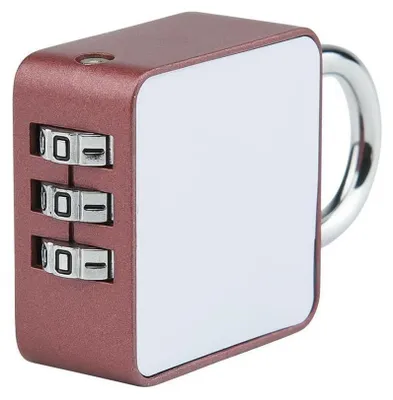Immagine prodotto di Adesivo personalizzabile per lucchetti a combinazione, colore rosso, ideale per valigie, zaini, armadietti. Materiale: lega di zinco e acciaio
