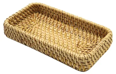 Rattan-Ablageschale 20,5x11x4 cm, geflochten, braun