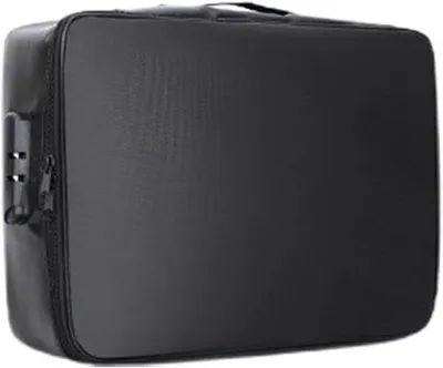 Immagine prodotto di Custodia impermeabile per documenti con serratura – Scatola ignifuga per proteggere documenti importanti – Borsa da viaggio impermeabile a tre strati – Ampia custodia con serratura per documenti importanti