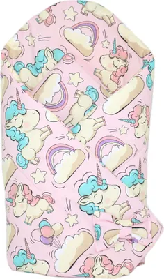 Produktbild von Babyhörnchen, Babynest, Schlafsack Steckkissen Pucktuch Einschlagdecke - D32 - Einhorn in Rosa