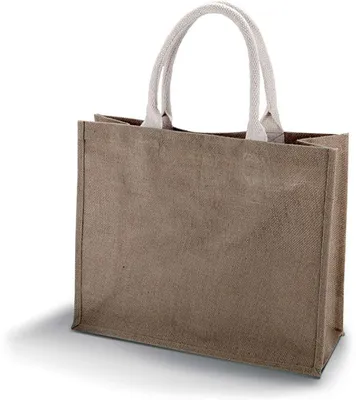 Produktbild von Kimood Strandtasche Jute Tasche Shopper Jutebeutel Faltbar Wasserdicht, Größe:U, Farbe:Cappuccino