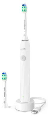 Image de Philips Sonicare 2100 series 2100 HX4022/01 Brosse à dents rechargeable, Adulte, Sonique, Soins quotidiens, 31 000 mouvements par minute, Blanc, 2 min, 4 x 30 sec