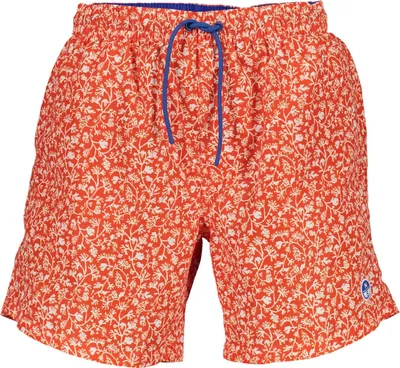 Produktbild von Herren Bade-Boxershorts Rot mit Muster - Baumwolle, Komfortfit