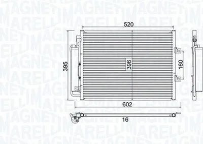 Produktbild von MAGNETI MARELLI 350203780000 Kondensator Klimaanlage Klimakondensator für RENAULT TWINGO II (CN0) +Trockner