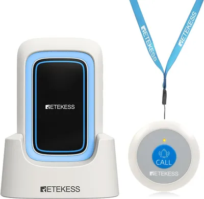 Produktbild von Retekess TH109 Caregiver Pager, Drahtlose Ruftaste Für Ältere Menschen, Notfallalarmsystem, 260m Kommunikationsdistanz, Multi-Mode-Alarm