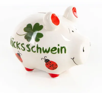 Produktbild von Sparschwein Glücksschwein aus Keramik 12,5 cm Spardose
