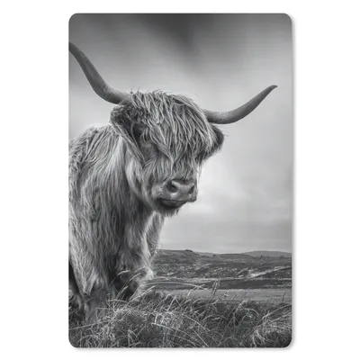 Produktbild von MuchoWow® Mauspad Mousepad Kühe - Schottische Hochlandkühe - Natur - Tiere - Schwarz und weiß 18x27 cm - Mousepads - Maus Mat - Pad - Mausunterlage