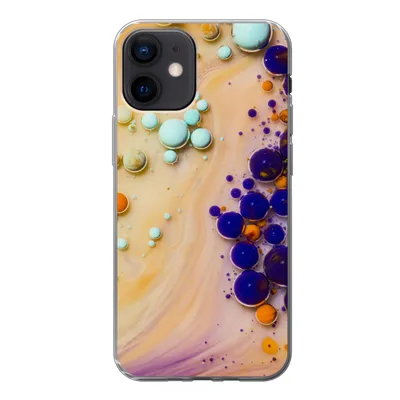 Produktbild von MuchoWow® Handyhülle Schutzhülle Hülle für iPhone 12 Milch - Tinte - Psychedelisch Silikon Softcase Handy Hülle - Schutzhülle