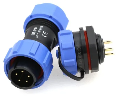 5-poliger SP17 Luftfahrtstecker, wasserdicht IP68, 5A, 500V, PA66