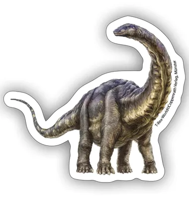Produktbild von Spreadshirt T-Rex World Dinosaurier Apatosaurus Sticker Aufkleber, 10 x 10 cm, Mattweiß