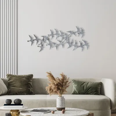 Produktbild von Wallity, Sahika 2, Dekoratives Wandaccessoire aus Metall, 100 % METALL (Stärke: 0,8 mm), Mehrfarbig, 112 x 11 x 50 cm