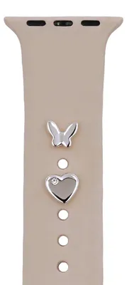 Image de Charm pour bracelet, montre, motif papillon, argenté