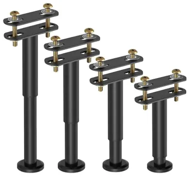 Verstellbare Möbelfüße, 4 Stück, Metall, 18-32 cm, schwarz