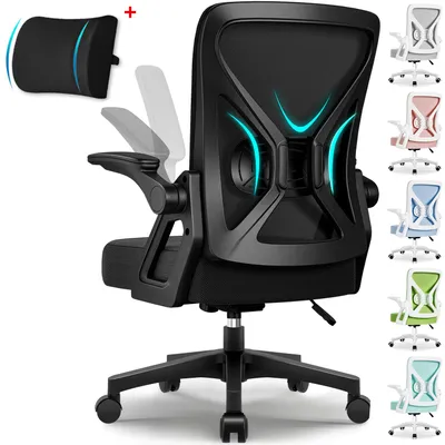 Produktbild von Hiazurm Bürostuhl, Schreibtischstuhl, bürostuhl ergonomisch mit Verstellbaren Armlehnen, höhenverstellbar,S-förmige Lendenstütze,Chefsessel 150kg