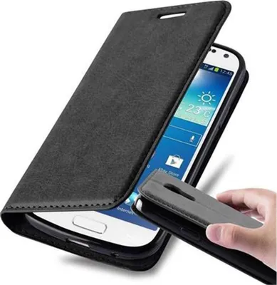 Immagine prodotto di Cadorabo cover per Samsung Galaxy S4 MINI cover protettiva in nero custodia per cellulare cover chiusura magnetica
