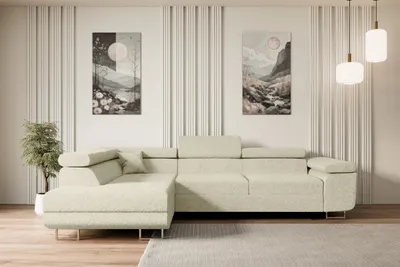 Produktbild von ALTDECOR Ecksofa mit Schlaffunktion und Bettkasten GUSA-L - 272x202x107 cm Beige - Corner Sofa Bett Eckcouch Couch L-Form Schlafcouch Ausziehbar Wohnlandschaft Schlafsofa Cauchsofa