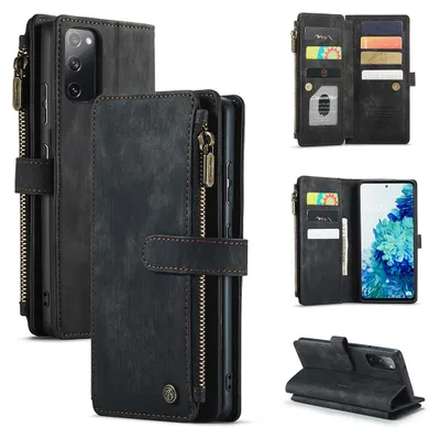 Immagine prodotto di Custodia Galaxy S20 FE, Custodia in Finto cuoio con cerniera, chiusura magnetica, tasca per carte, supporto, portafoglio, custodia protettiva per Samsung Galaxy S20 FE / S20 FE 5G Nero