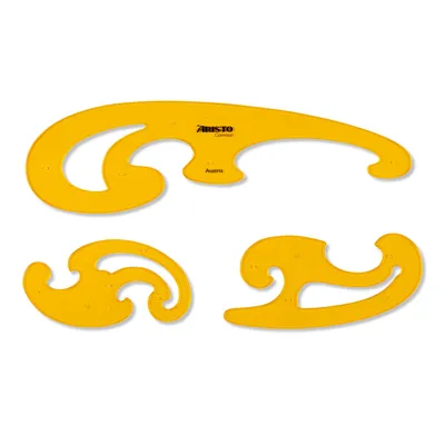 Produktbild von Aristo Burmester Kurvenlineal-Satz 3-teilig, orange-transparent