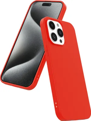 Immagine prodotto di Smartphonica Custodia per iPhone 15 Pro in silicone con interno morbido e protettivo - Custodia posteriore morbida all'interno - Rosso