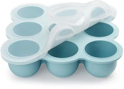 Immagine prodotto di Contenitore per pappe per bambini Ibenzoa® – 9 scomparti da 75 ml, silicone sicuro per alimenti, coperchio con clip a prova di perdite, adatto per congelatore, microonde e lavastoviglie