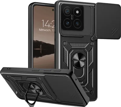 Produktbild von Armor Handyhülle für Xiaomi 14T Kameraschutz Handy Panzer Case Cover Schutzhülle Outdoor Farbe: Schwarz
