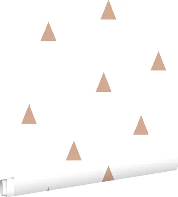 Zdjęcie produktu dla ESTAhome Tapeta trójkąty graficzne białymIjasnej terakoty 53 cm x 10.05 m