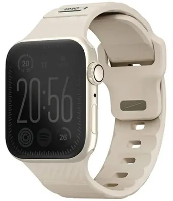 Imagen del producto de Correa Uniq para Apple Watch Series 1/2/3/4/5/6/7/8/9/SE/SE2 de 38/40/41 mm, de goma FKM, color caqui/caqui claro