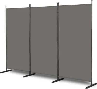 Produktbild von FCH Paravent 3 teilig, Trennwand faltbar 260 x 180cm mit Kunststofffüßen, Grau