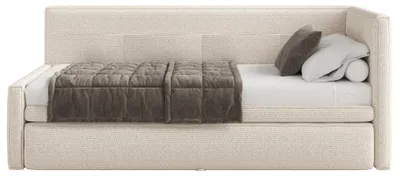 Produktbild von Selsey Nesmi - Polsterbett, Webstoff Hellbeige, 90x200 cm