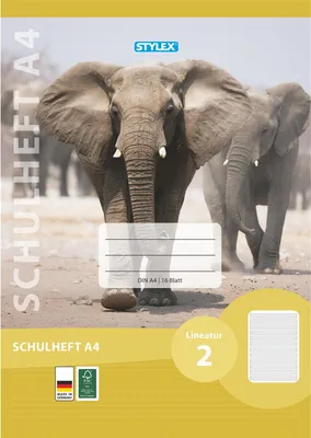 Produktbild von Stylex Schulheft DIN A4, 16 Blatt – Lineatur 2