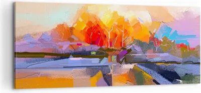 Produktbild von Bild auf Leinwand - Leinwandbild - Abstraktion modern - 120x50cm - Wand Bild - Wanddeko - Leinwanddruck - Bilder - Kunstdruck - Wanddekoration - Leinwand bilder - Wandkunst - AB120x50-4097