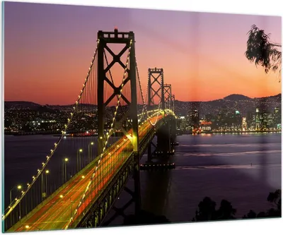 Produktbild von Bilder auf glas - Brücke Fluss Landschaft - 100x70cm - Glasbilder - Wandbilder - Kunstdruck - zum Aufhängen bereit - Wanddekoration aus Glas - Glas Bilder - Wandbild auf Glas - GAA100x70-0120