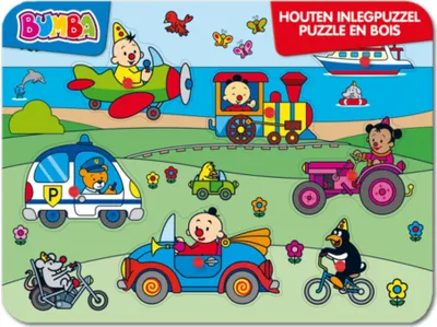 Image de Bumba Houten Inlegpuzzel - Voertuigen