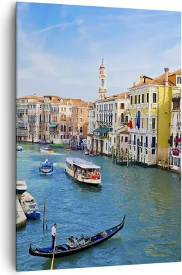Produktbild von Bild auf Leinwand - Leinwandbild - Einteilig - Venedig Kanal Kreuzfahrt Gondel - 70x100cm - Wand Bild - Wandbilder - Leinwanddruck - Wanddekoration - Leinwand bilder - Wandbild - PA70x100-0428