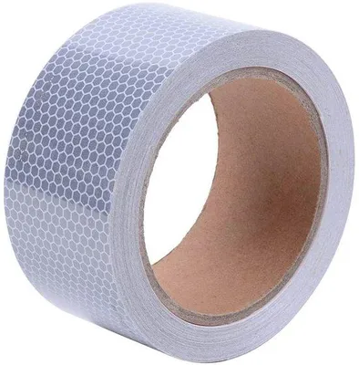Image de Bande de sécurité réfléchissante 5 cm x 5 m - Résistante aux intempéries et imperméable, pour voiture, vélo, camion, camping-car