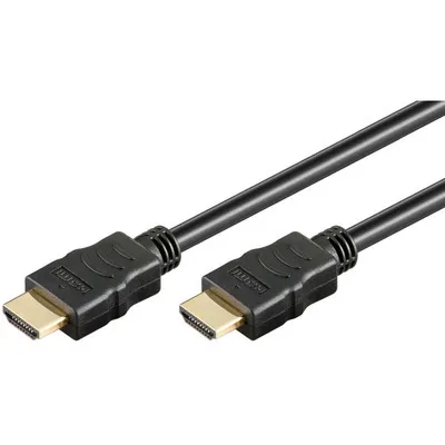 Produktbild von TECHLY High Speed HDMI Kabel mit Ethernet 1m Schwarz 2xHDMI Stecker 19pol. mit Goldbeschichtung AWG30