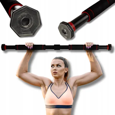 Produktbild von OMNA | Verstellbare Klimmzugstange 60-100 cm - Schwarz - Robuster Stahl - Sicheres Heimtraining