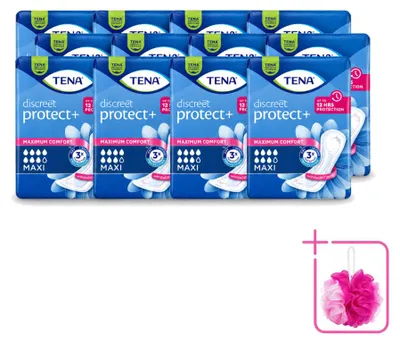 Image de 12 protections Tena Discreet Maxi pour l'incontinence urinaire, pour une incontinence sévère - Pack économique - 12 pièces