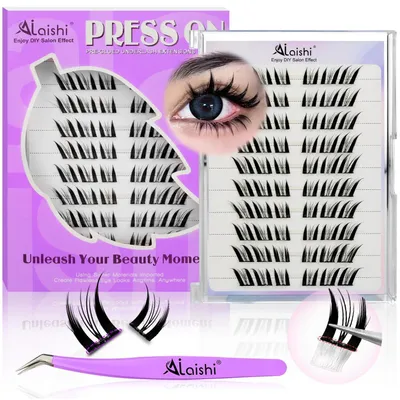 Obrázok produktu pre Sada samolepiacich rias "DIY Lash Cluster" – 60 kusov, dĺžka 10-14 mm, tvar C, s pinzetou