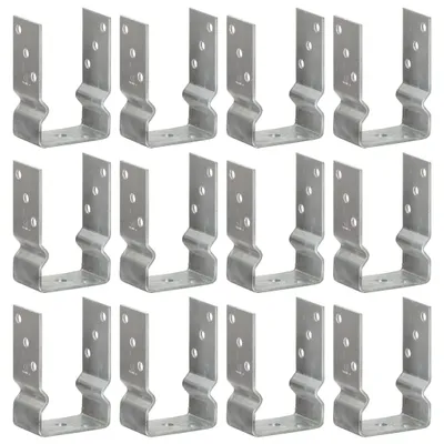 Immagine prodotto di vidaXL Supporti per pali 12 pezzi argento 9×6×15 cm Acciaio zincato