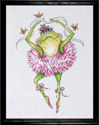 Produktbild von Kreuzstich-Set "Frog Dancer" von Design Works, Motiv: Froschtänzer, Größe: 18x25 cm