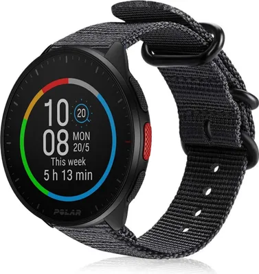 Produktbild von Strap-it Polar Pacer Nylon Schnallenarmband (Schwarz)