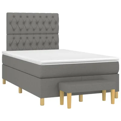 Obrázok produktu pre vidaXL Box spring posteľ s matracom tmavosivá 120x190 cm látka