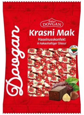 Produktbild von DOVGAN Krasni Mak Haselnuss-Mandel-Konfekt 205g
