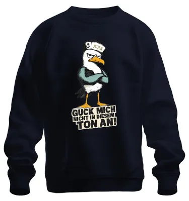 Immagine prodotto di Non guardarmi in questo modo. Felpa con cappuccio "Möwe Statement", sarcasmo, colore blu navy, taglia XXL