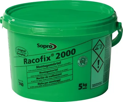 Produktbild von SOPRO Montagemörtel Racofix 2000 Inhalt 5kg grüner Eimer Verarbeitungszeit ca. 2 Min. - 74043