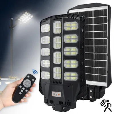 Zdjęcie produktu dla LZQ LED solarna lampa uliczna z pilotem - 500W 8000-8500K lampa uliczna z czujnikiem ruchu od zmierzchu do świtu IP65 wodoodporna solarna lampa uliczna do garażu ulicznego