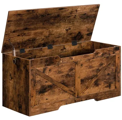 Produktbild von TRANKIELO® - Sitzbank mit Deckel - Aufbewahrungsbox 100 cm - Vintage-Braun - Robust und vielseitig