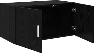 Image de vidaXL Armoire murale noire aspect chêne 80 x 42,5 x 40 cm
